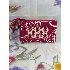 Vera Bradley keychain wallet floral‎ zip closure